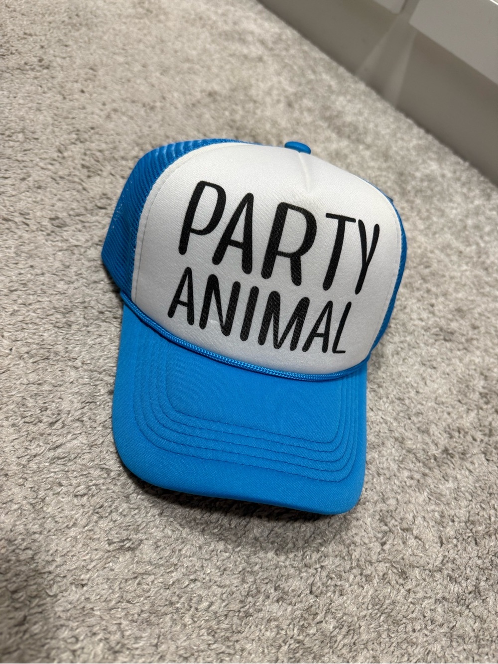Party Animal Blue and White Trucker Hat